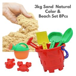 BitFeex Kinetic Natural Sand 3kg Sand Clay Kit for Kids  and Beach Set 8 Pcs Moulds Sand Clay Kit - Multicolor-12