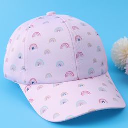 Babyhug Baseball Caps With Rainbow Print - Pink-image-61