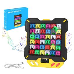 Happy Hues Portable Electronic Sudoku Puzzle Game Console- 4-in-1- 6x6 and 4x4 Grids- 14 Levels-3500+Challenges-Brain Teaser for Kids and Adults-19