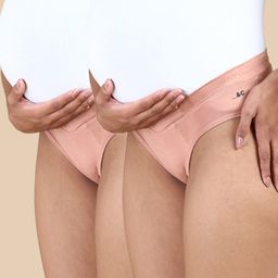 &Circus Modal Pack Of 2 Solid Low Rise Maternity Comfort Panty - Peach-image-49
