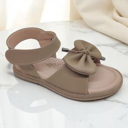 Lil Lollipop Bow Applique Detailed Sandals - Brown-image-21