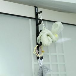 Kuber Industries Black Stainless Steel Towel Holder-44