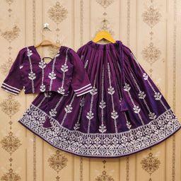 DHRUV CREATION Girls Embellished Tie and Dye Ready to Wear Lehenga &-picture-46