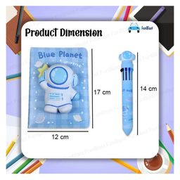 FunBlast 3D Planet Squishy Destress Diary with 10 In 1 Multicolor Pen  Blue image 4