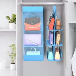Aura Blue & Transparent 2 Pieces Storage Hanging Organisers-7