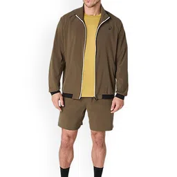 ASICS Men Mock Collar Solid Lightweight Sporty Jacket-picture-9
