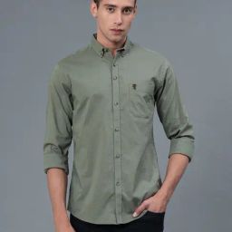 Red Tape Olive Regular Fit Cotton Shirt-image-100