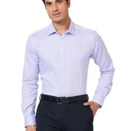 Park Avenue Violet Slim Fit Striped Shirt-image-45