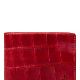 Kara Red Textured Leather Bi-Fold Wallet-image-15
