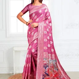 KALINI Floral Woven Design Zari Saree-picture-35