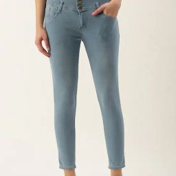 TWIN BIRDS Blue High Rise Jeans-image-1