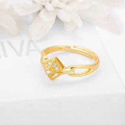 GIVA 92.5 Sterling Silver Golden Cubed Wonder Signature Casual Ring-image-31