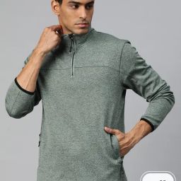 ALCIS Green Slim Fit Self Design Sweatshirt-image-39
