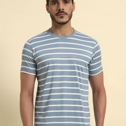Cantabil Men Striped Round Neck Cotton T-shirt-picture-49
