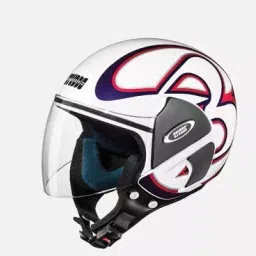 Studds N2 White Large (580 mm) Open Face Helmet, Cub D3 Decor-image-73