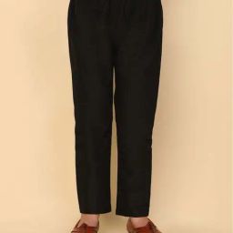 KISAH Kids Black Cotton Regular Fit Pajamas-image-32