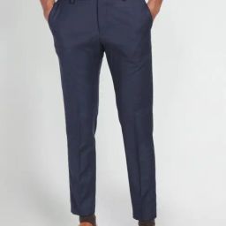 Arrow Newyork Navy Blue Regular Fit Checks Trousers-image-61