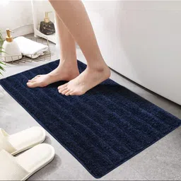 GBL COLLECTION Blue Textured Anti-Skid Bath Rug-image-90