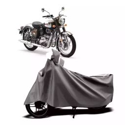 Auto Pearl Two Wheeler Cover with Bag for Royal Enfield Classic 350, Silver-image-71
