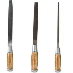 AMB 6 inch (152.4 mm) Flat Half Round File Tool With Wooden Handle, AZWFHR6_1 (Set of 3) image 2