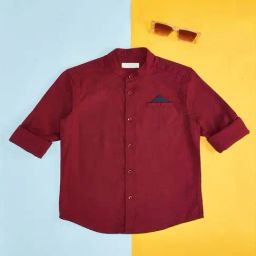 Pantaloons Junior Kids Maroon Cotton Regular Fit Full Sleeves Shirt-image-103