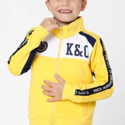 Kate & Oscar Kids Yellow & White Cotton Printed Full Sleeves Sweatshirt-image-16