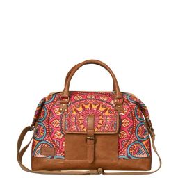 Mona B Mandala Mustard Large Duffle Bag-image-39