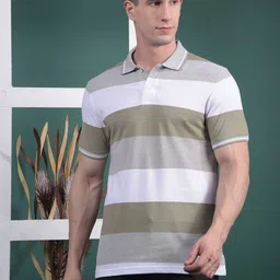 COBB Men Colourblocked Polo Collar Pockets T-shirt-picture-17