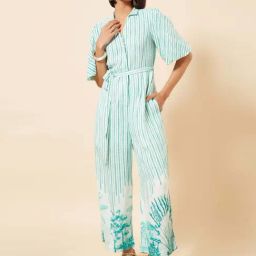 Marigold Lane White & Blue Striped Jumpsuit-picture-15