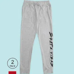 Pantaloons Junior Grey & Red Cotton Printed Trackpants (Pack of 2)-image-72
