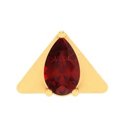 P.C. Chandra Jewellers 18k Gold Traingle Shape Oval Shape Red Stone Nosepin-image-42
