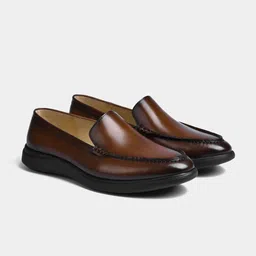 LUXORO FORMELLO Men Patina Leather Formal Slip-On Loafers-picture-2