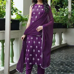 SANISA Women Floral Printed Kurta with Trousers & Dupatta-picture-26