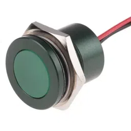 RS PRO Green Panel Mount Indicator, Mounting Hole Size 22 mm, Termination Type Lead Wires, IP Rating IP67, Model No 8987734-40