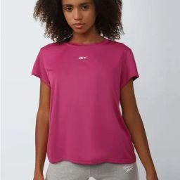 Reebok Pink Plain Sports T-Shirt-37