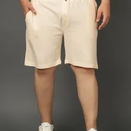 Club York Cream Blended Solid Mid Rise Shorts-image-66