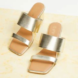 Ginger by Lifestyle Women's Gold Casual Sandals-image-10