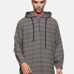 Don Vino Multicolor Regular Fit Check Hooded Sweatshirt-image-36