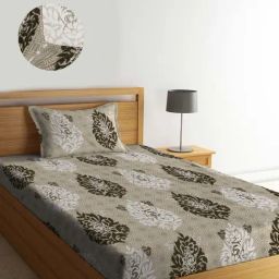 Klotthe Multicolor Cotton Blend 300 TC Single Elastic Bedsheet With 1 Pillow Cover-image-11
