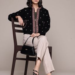 aarke Ritu Kumar Floral Embroidered Tailored Jacket-image-96