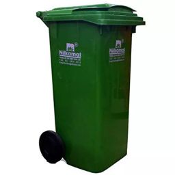 Nilkamal 120 L Green Plastic Dustbin With Wheel-image-32
