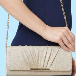 Lavie Ava Gold Small Fold Over Clutch-33