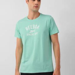 Reebok Blue Cotton Slim Fit Printed Training Sports T-Shirt-image-97