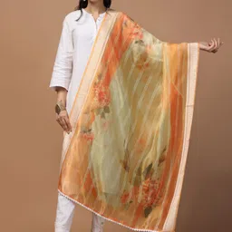 Kaizen TEXO FAB Ethnic Motifs Printed Organza Dupatta-14