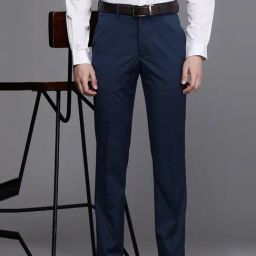 Luxure By Louis Philippe Navy  Slim Fit Trousers-image-65