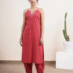 Abhishti Maroon Straight Kurta-image-38