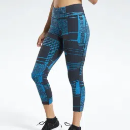 Reebok Black & Blue Printed Sports Tights-picture-7