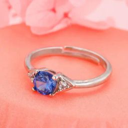 GIVA 92.5 Sterling Silver Blue Aqua Life Casual Ring-image-40