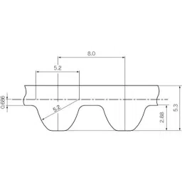 Mitsuboshi Polyurethane Megatorque Timing Belt MTS8M Type (Length 640 mm, Teeth 80), 600MTS8M640U-image-55