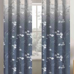 Aura Grey & White Set of 2 Floral Door Curtain-image-59